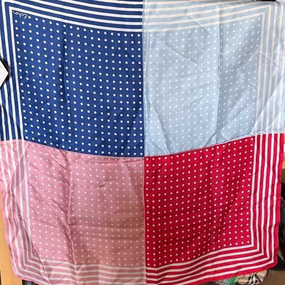 2 for $20 DOTTY SILK SQUARE Echo RED WHITE & BLUE - Picture 4 of 5